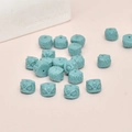 Detailed view of cyan blue lion head resin beads for DIY jewelry and handmade crafts - Lion Head Style (14#) / 1 Piece (Approx. 9.5x7.3mm) / Turquoise Green