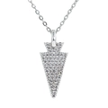 Hiphop pijl hanger ketting met gezette zirkonia op een zilveren ketting - Platina