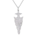 Collar con colgante de flecha y micro-pavé de circonitas en cadena de eslabones - Pequeño / Platino