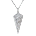 Silver arrow pendant necklace with micro-paved zircons for men in hip hop style - Silver