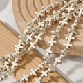 Perles en forme de croix blanc crème avec texture brune pour bijoux faits main - Style de Croix Zhihua (30#)