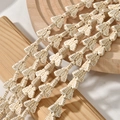 Perles papillon en pierre synthétique beige avec texture pour création de bijoux DIY - Style Papillon (31#)
