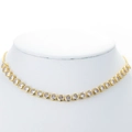 Klassische vergoldete Tennis-Halskette mit runden Zirkonia auf weißem Display - Gold Halskette