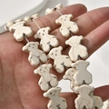 Perles en turquoise synthétique blanche en forme d'ours marbré pour création bijoux DIY - Style d'Ours Biscuit (37#)