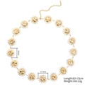 Elegante cintura a catena sole in acciaio inossidabile dorato con 15 dischi a rilievo - Cintura Sole - Oro