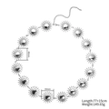 Détail de la chaîne de taille soleil en argent vintage avec longueur 77+15cm - Ceinture Soleil Lisse - Acier