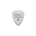 Colgante de púa de guitarra en acero de titanio cepillado con grabado ALWAYS WITH YOU y corazón - Estilo Always With You (AL192)