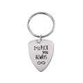 Portachiavi plettro chitarra in acciaio inossidabile lucido con incisione I'll Pick You Always - I'LL PICK YOU ALWAYS / Color Acciaio