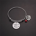 Bracciale regolabile in argento con ciondolo 'Always my sister' e pietra portafortuna - Gennaio