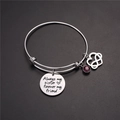 Bracciale in argento con pietra portafortuna viola e dedica Always My Sister Forever - Febbraio