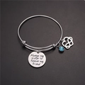 Bracciale argento per sorella con pietra portafortuna blu e ciondolo a cuore - Marzo