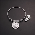 Bracciale rigido argento da sorella con cuore infinito e pietra portafortuna in cristallo - Aprile