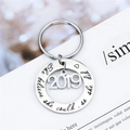 Silver stainless steel keychain with Tree of Life engraving and 2019 charm tag - She Believed She Could 2019 Style (K59)