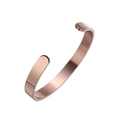Minimalist open stainless steel bangle with brushed rose gold finish for women - 8MM-Rose Gold