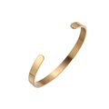 Minimalist C-shaped open stainless steel bracelet in matte gold finish for women - 6mm Gold
