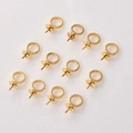 12 pezzi di coppette per perle placcate oro 18K con anellini per gioielli fai da te - Oro