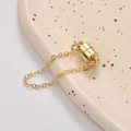 Detailansicht 14k Gold-Magnetverschluss mit Sicherheitskette für DIY Halsketten und Schmuck - 14K Gold