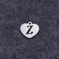 Polierter herzförmiger Edelstahl-Anhänger mit ausgestanztem Buchstaben Z als Charm - Buchstabe Z (AL269)