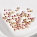 Foto macro de cuentas de cobre chapado en oro KC con circón rosa para crear joyas de bricolaje - Rosa Rojo (9# 3x3mm)