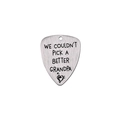 Brushed stainless steel guitar pick for grandpa with heart treble clef engraving - Better Grandpa Pick Style (AL186)