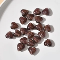 Detail of dark purple heart glass beads with gold sand shimmer for DIY jewelry making - 1 Piece / Grape Purple Gold Sand