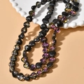 Iridescent heart-shaped glass beads for jewelry making with colorful gradient finish - Rose Red Black Heart
