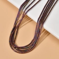 Dettaglio di perline cilindriche in ematite arcobaleno da 2mm su fili per gioielli - 2x2mm (circa 200 pezzi/filo) / Rosa Rosso