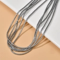 Minimalist multi-strand gunmetal hematite cube beaded necklace with metallic luster finish - 2x2mm (Approx. 200 Pieces/Strand) / Silver