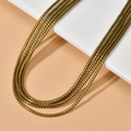 Collana a cinque fili di perline cilindriche dorate con design minimalista a strati - 2x2mm (circa 200 pezzi/filo) / Oro Scuro