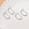 Lot de 4 boucles d'oreilles U en argent avec perle et trou de suspension pour bijoux DIY - 8# Crochet d'Oreille Argent Blanc