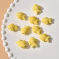 Macro shot of bright yellow ceramic fish beads with glazed finish for DIY jewelry - Small Fish Style (8#) / 1 Piece / Ginger Yellow