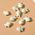 Macro shot of light green ceramic fish beads with textured scales for DIY jewelry making - Fish Style (5#) / 1 Piece / Korean Green