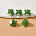 Handmade green glass frog animal beads for DIY jewelry making with smooth glossy finish - 15# Frog / 14*16mm