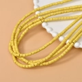 Cuentas cilíndricas amarillas de 4mm para pulseras y collares artesanales hechos a mano - 3# Amarillo / 4*4mm