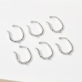 Lot de six bagues d'oreille argentées polies avec boucle pour pendentif DIY - 18# Crochet d'Oreille Court Argent Blanc / Environ 16x24mm