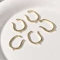 Lot de 5 bagues d'oreille plaquées or 14 carats avec boucles pour pendentifs DIY - 17# Crochet d'Oreille Court Or / Environ 16x24mm