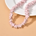 Pink ceramic star-shaped beads with glossy glaze for handmade necklace DIY crafts - Light Pink