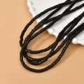 Primer plano de cuentas de tubo negro pulido de 4 mm para creación de joyas y collares DIY - 9# Negro / 4*4mm