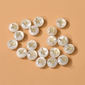 Flat round freshwater shell beads with gold butterfly relief for DIY jewelry making - Butterfly (3#) / 1 Piece / White