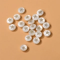 Detalle de cuentas redondas de nácar con diseño de estrella de mar dorada para bisutería - Estrella de Mar (7#) / 1 Pieza / Blanco