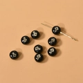 Macro de cuentas de cerámica negra con cruz dorada y agujeros pasantes para joyas DIY - Cruz (21#) / 1 Pieza / Negro
