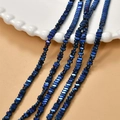 Irregular 2x4mm deep blue metallic hematite cube beads for DIY necklace jewelry making - Blue