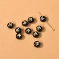 Cuentas redondas negras con patrón de mariposa dorada para joyería artesanal - Mariposa Lisa (22#) / 1 Pieza / Negro