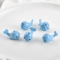 Set of 5 blue whale glass beads with holes for DIY jewelry and handmade bracelets - 15*27mm