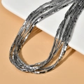 Λεπτομέρεια macro από μεταλλικές τετράγωνες χάντρες αιματίτη για κατασκευή κολιέ - 9# Λευκό Κ