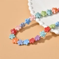Colorful ceramic five-petal flower beads for handmade necklaces and DIY jewelry making - Colorful