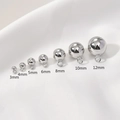 Polished silver metal sphere charms in seven sizes ranging from 3mm to 12mm - 3mm Silver (Solid)