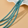 Green turquoise tube beads 4x13mm with marble texture for DIY jewelry making - Blue