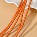 Polished orange cylinder turquoise tube beads for DIY necklace and bracelet jewelry making - Orange Red