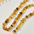Natural amber stone necklace with irregular polished beads in various warm golden tones - Irregular Natural Shape Amber Style (25#5*8mm)